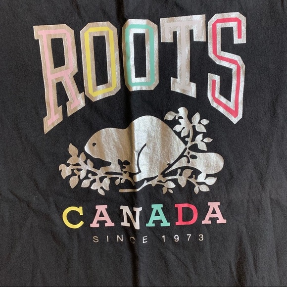 Roots Kids Short Sleeve Graphic T-Shirt Silver Beaver Logo Girls XXL - Picture 3 of 9